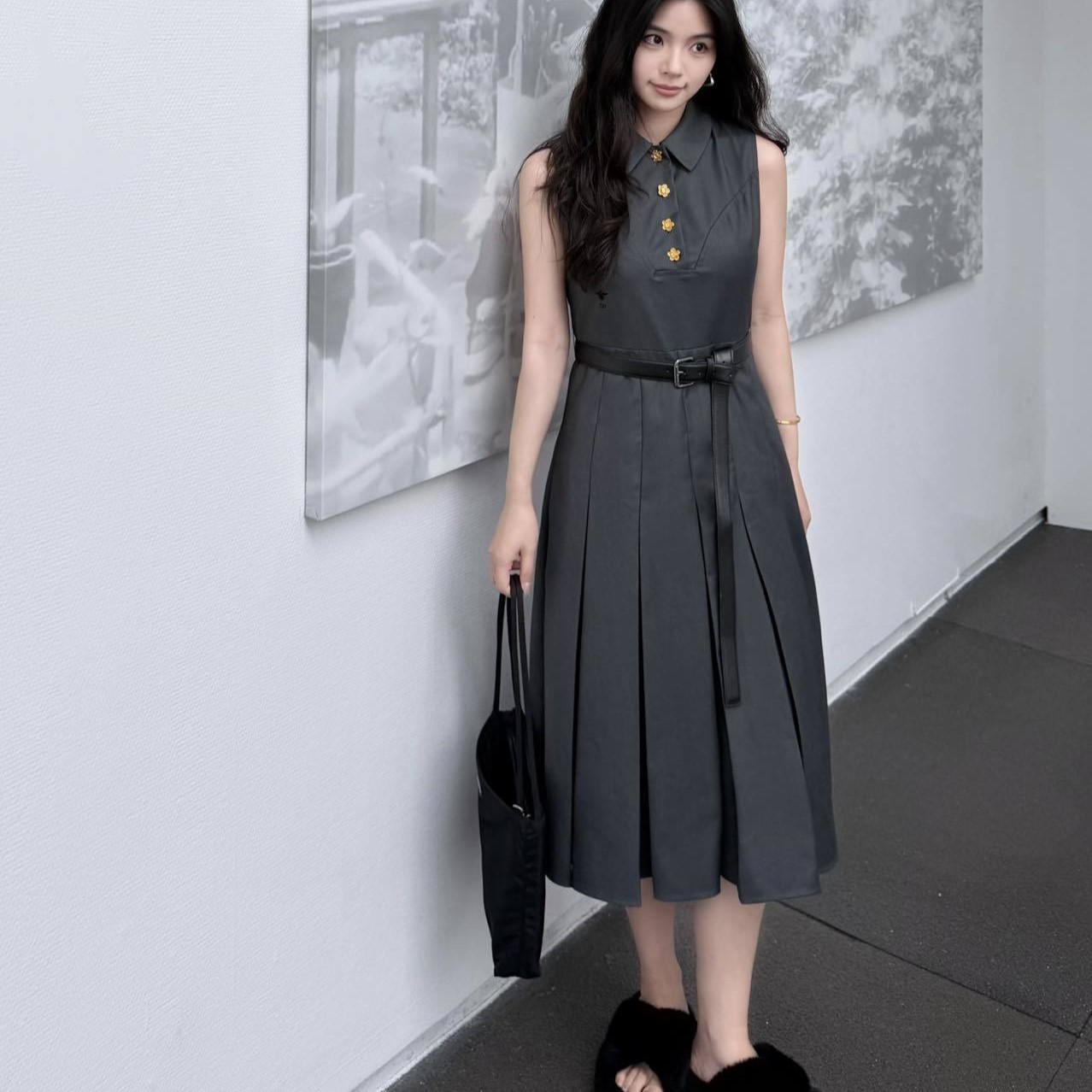 디올 민소매 원피스