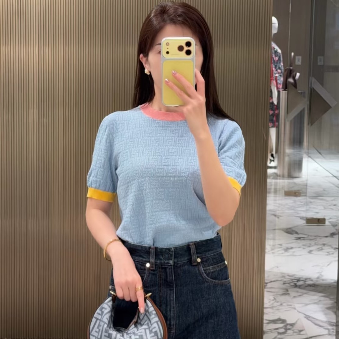 펜디 니트 여성 반팔티