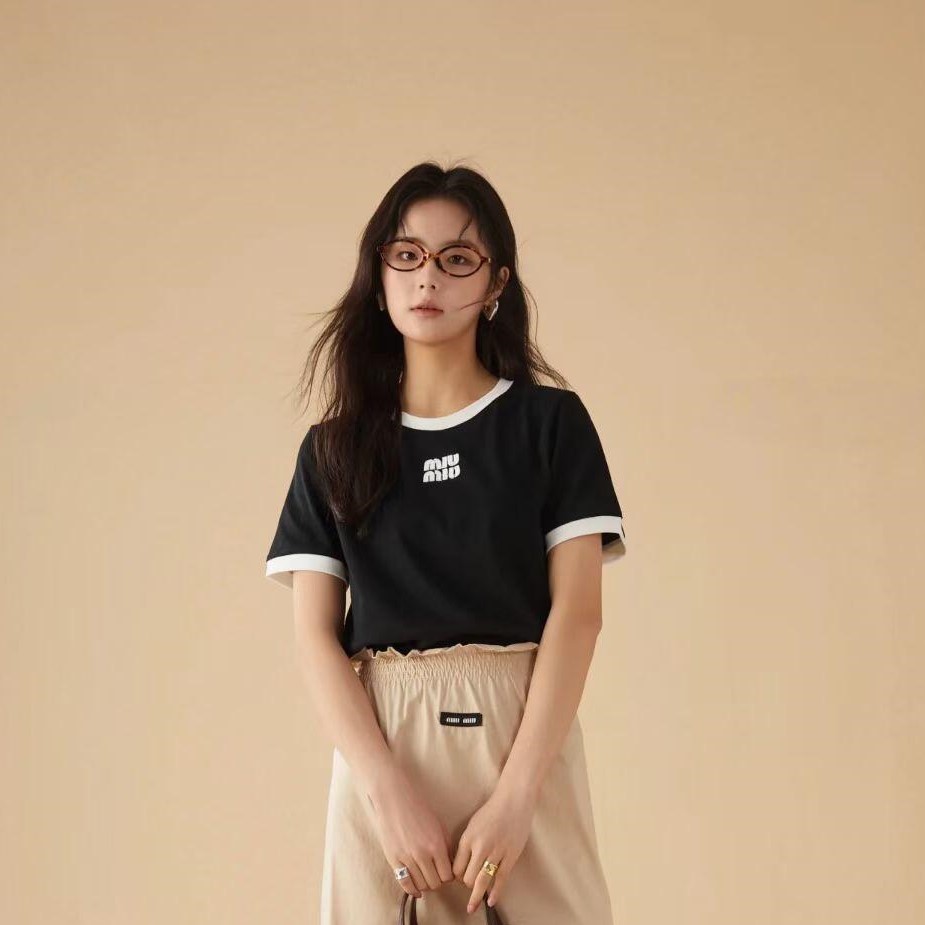 미우미우 크롭 여성 반팔티