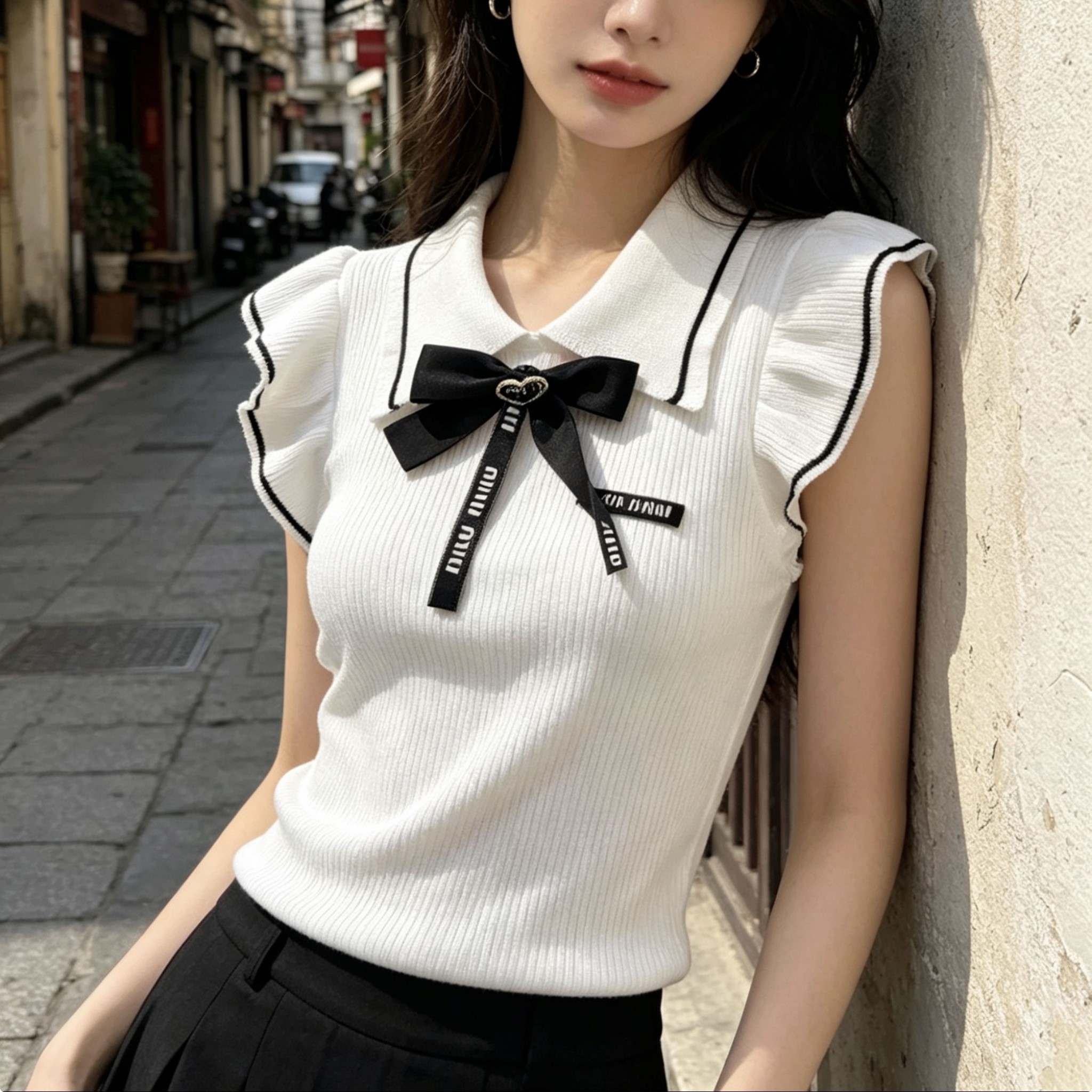 미우미우 민소매 티셔츠