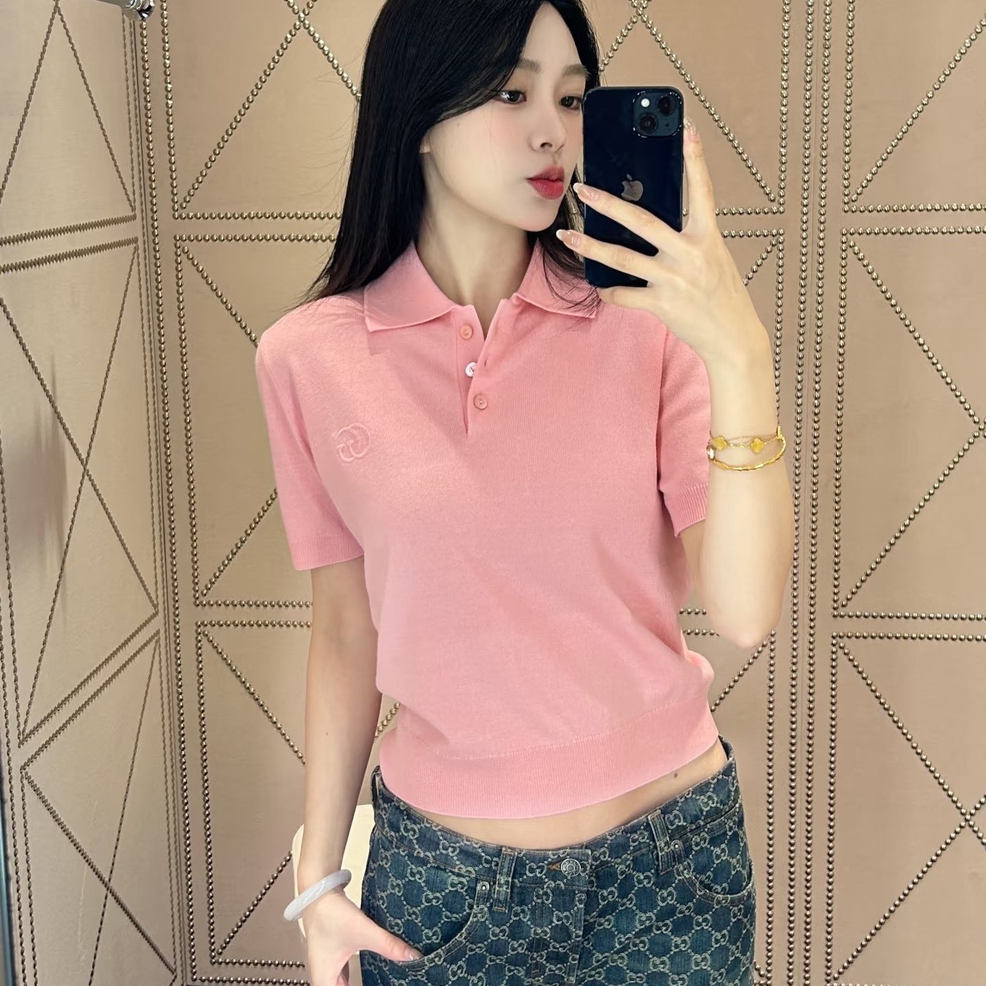 구찌 여성 폴로 반팔티