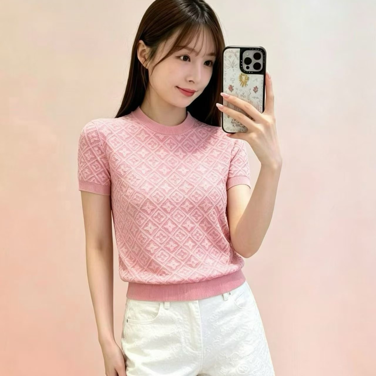 루이비통 니트 여성 반팔티