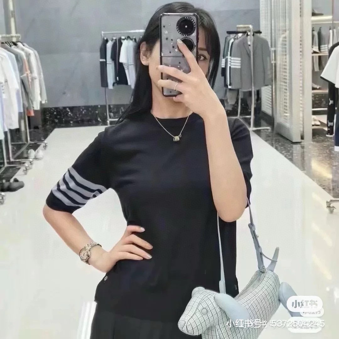 톰브라운 여성 니트 반팔티