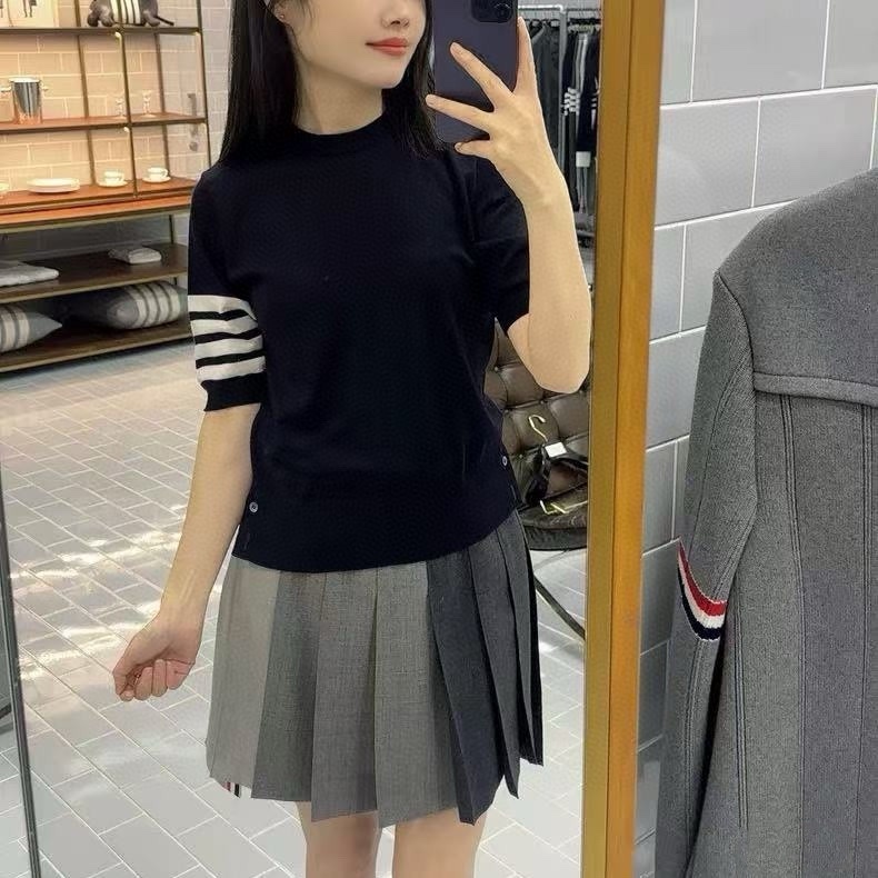 톰브라운 여성 니트 반팔티