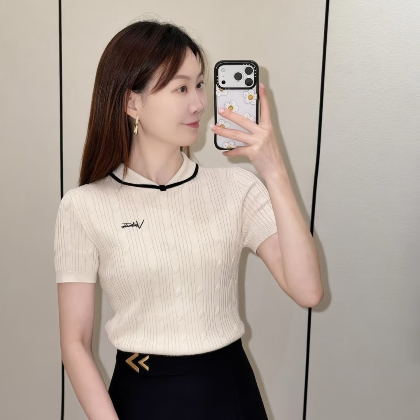 발렌티노 여성 니트 반팔티