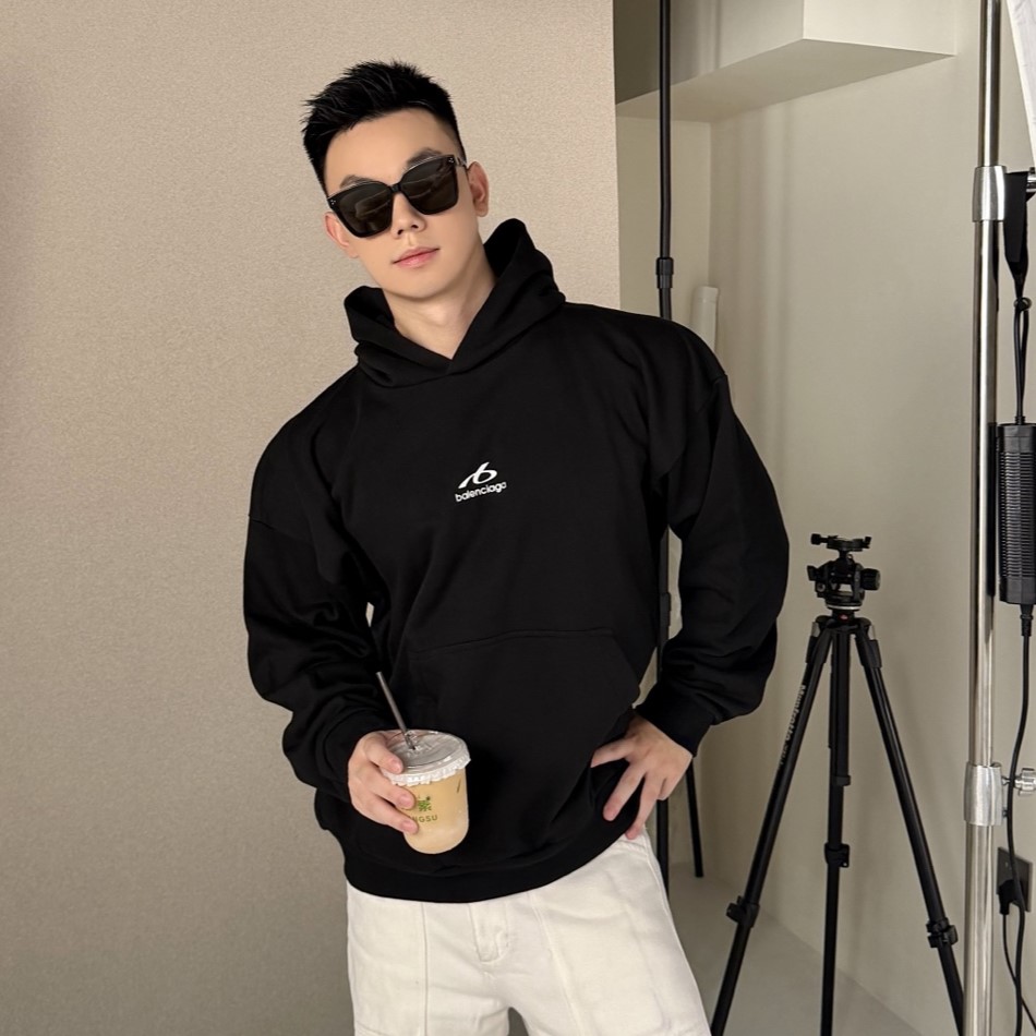 발렌시아가 후드 티셔츠 남녀공용