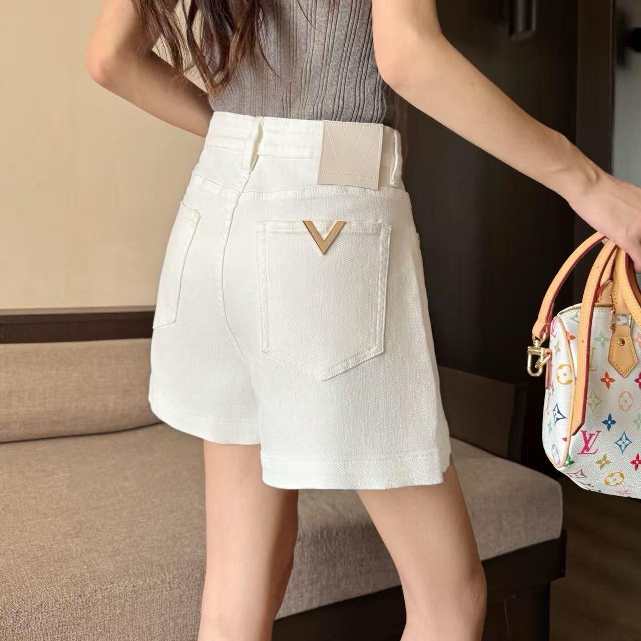 발렌티노 여성 데님 반바지 팬츠