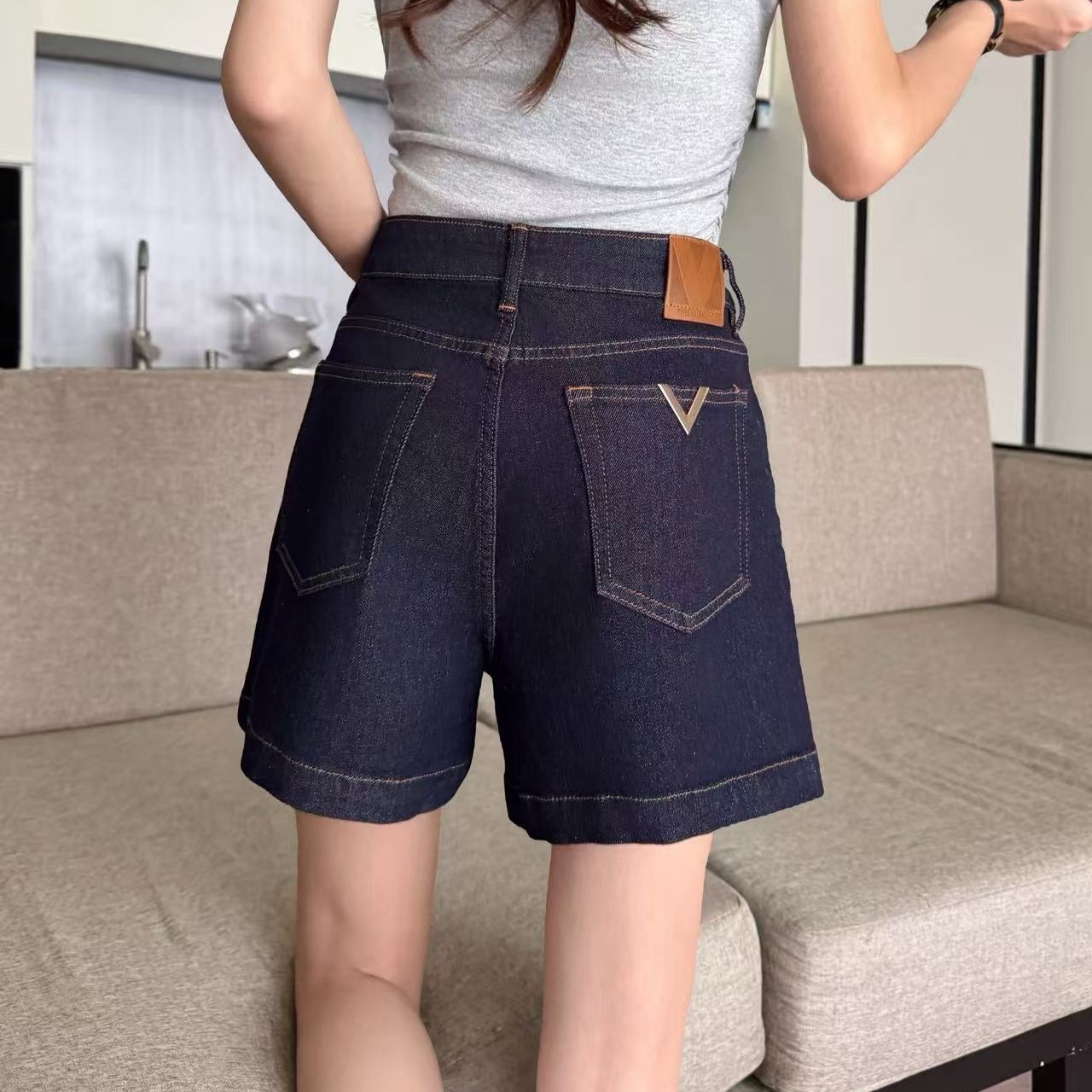 발렌티노 여성 데님 반바지 팬츠