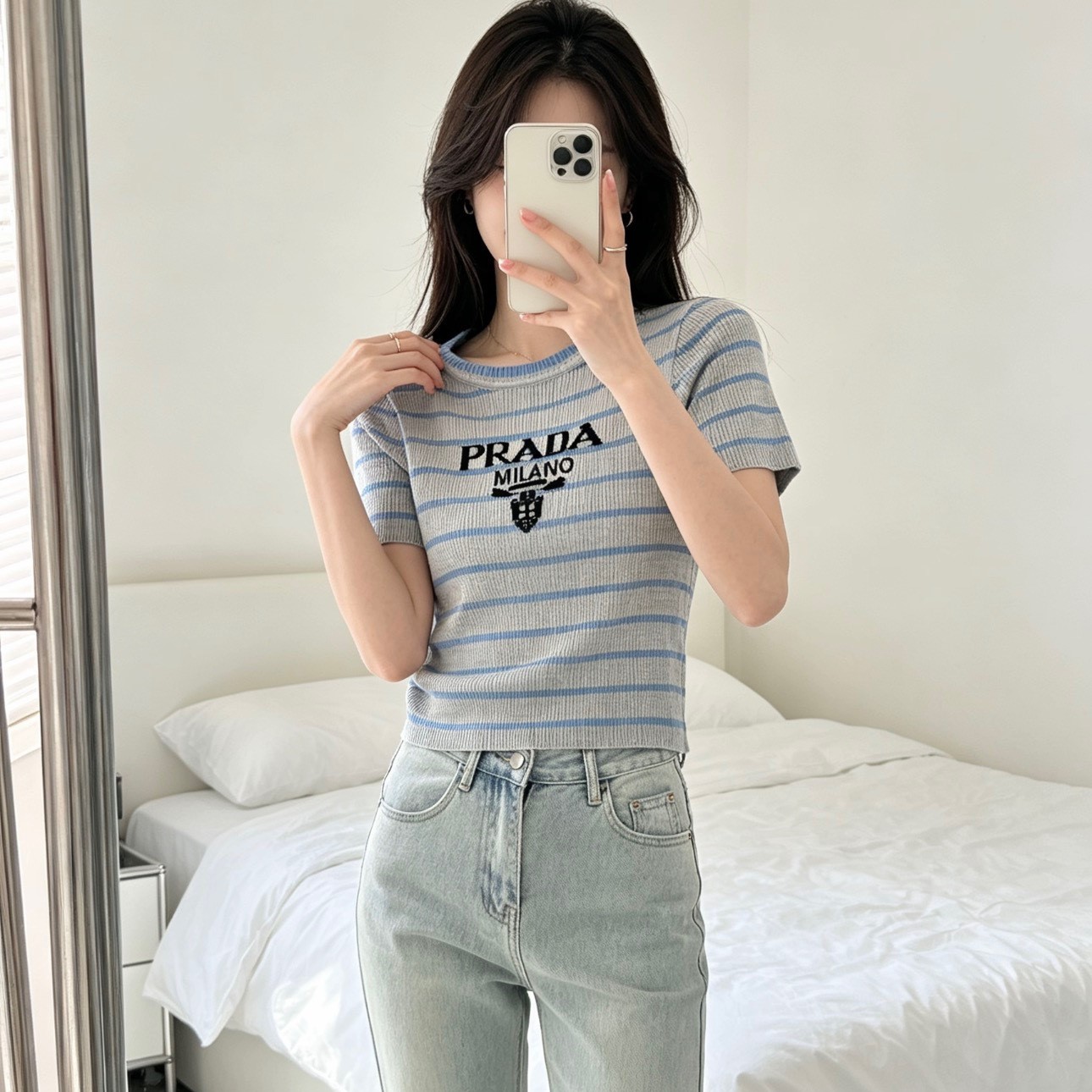 프라다 여성 니트 반팔니