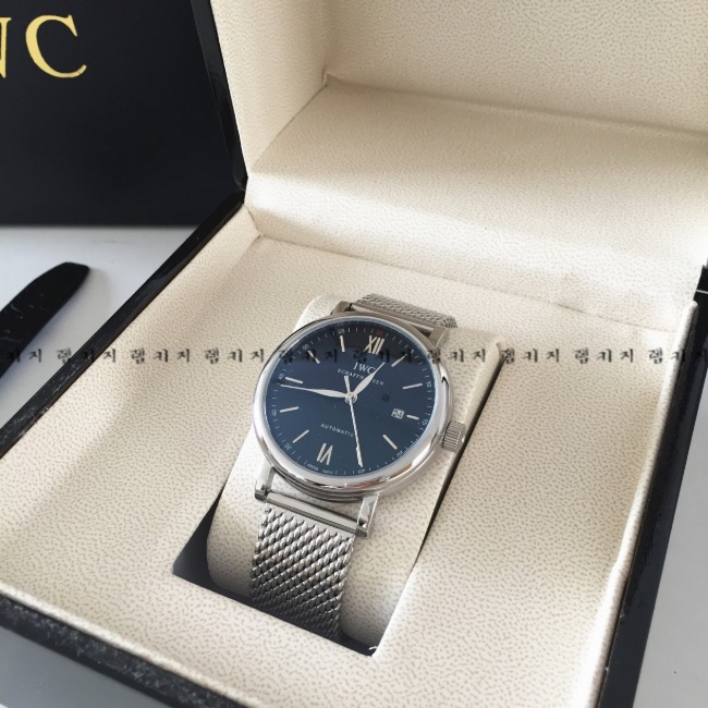 IWC 포르토피노 블랙다이얼 메쉬 메탈시계 