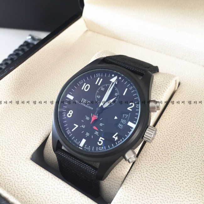 IWC 탑건 파일럿 올검 블랙 나토 가죽 + 메탈줄